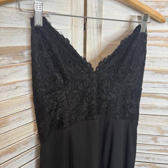 FAME and PARTNERS NWT Women's Size 10 Black Back Lace Tulip Maxi Sexy Gown Event - Picture 12 of 16
